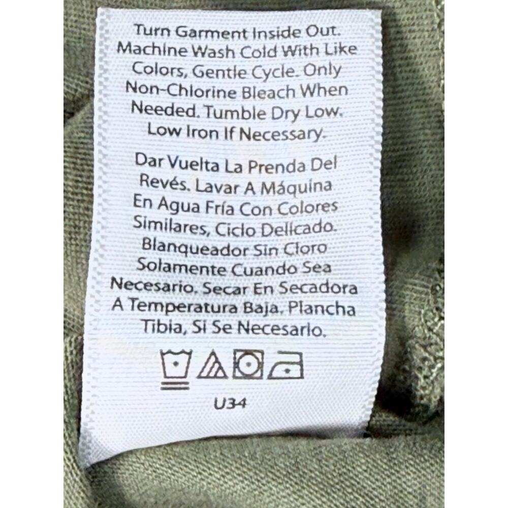 Time and Tru Olive Green Tiered Cotton T-Shirt Mini Dress XXL 20 Pockets - Picture 2 of 9